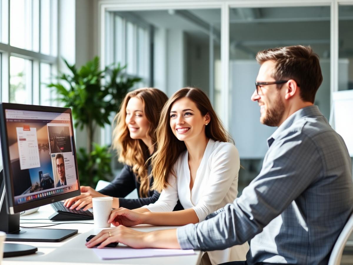LeoCore Digital team designing a client website